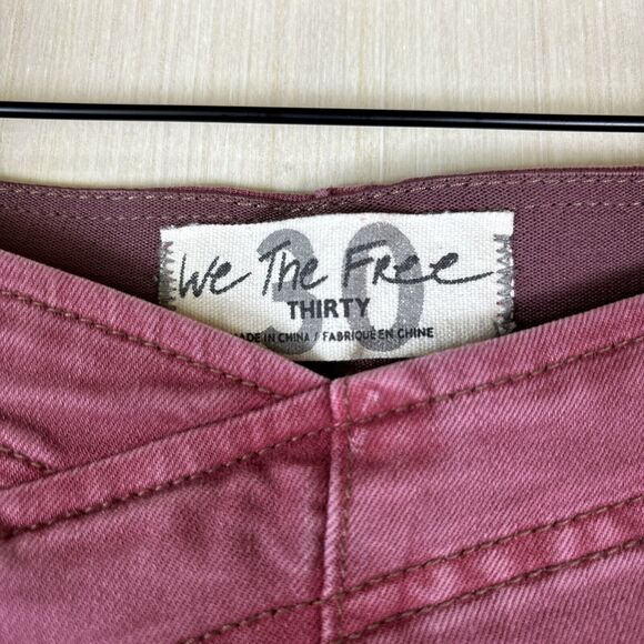 We The Free Women's Pants Sz 30 Red Maroon Bootcut Jeans Front V Side Zip Y2K - Picture 3 of 13